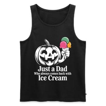 Vater mit Eiscreme Spruch - Männer Premium Bio Tank Top - Schwarz - Vorne - AI Model Male 178 light (178cm)