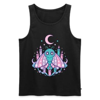Pastellfarbene Kawaii Gothic Motte - Männer Premium Bio Tank Top - Schwarz - Vorne - Michal (187cm)