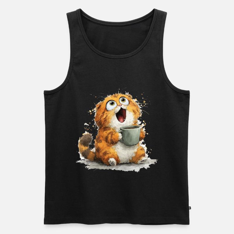 Katzenkaffee: Kulleraugen Latte - Männer Premium Bio Tank Top - Schwarz