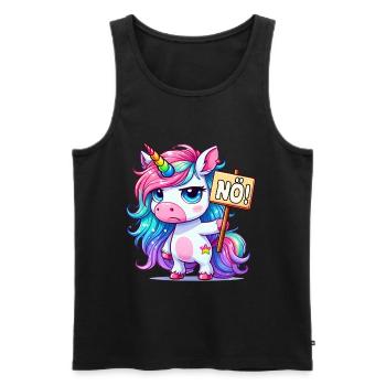 Rainbow Unicorn with No Sign - Men's Premium Organic Tank Top - black - Front - Michal (187cm)