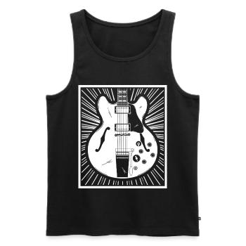 Retro-Gitarren-Silhouetten-Poster - Männer Premium Bio Tank Top - Schwarz - Vorne - AI Model Male 178 light (178cm)