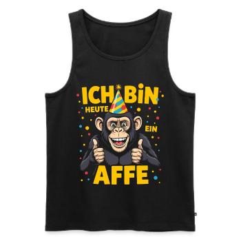 Affe Kostüm Schimpanse Tierkostüm lustig Karneval - Männer Premium Bio Tank Top - Schwarz - Vorne - Michal (187cm)