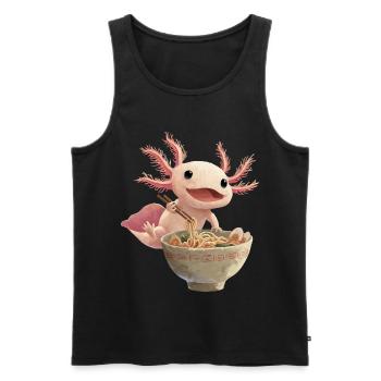 Axolotl Ramen Nudeln - Männer Premium Bio Tank Top - Schwarz - Vorne - Michal (187cm)