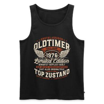 50. Geburtstag 1976 Oldtimer Geschenk Retro - Männer Premium Bio Tank Top - Schwarz - Vorne - AI Model Male 178 light (178cm)