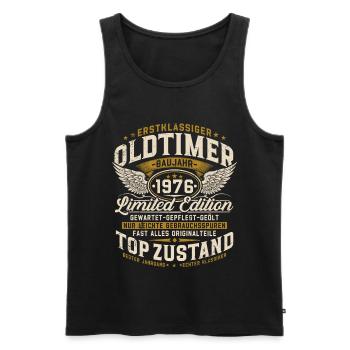 50. Geburtstag 1976 Oldtimer Geschenk Retro - Männer Premium Bio Tank Top - Schwarz - Vorne - AI Model Male 178 light (178cm)