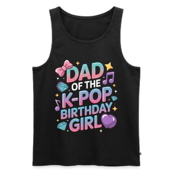 Papa des K-Pop Geburtstagskinds – Stolzer Vater - Männer Premium Bio Tank Top - Schwarz - Vorne - AI Model Male 178 light (178cm)