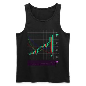 Échange d’actions crypto - Débardeur bio Premium Homme - noir - Devant - Michal (187cm)