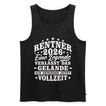 Rentner 2026 Rente Ruhestand Geschenk - Männer Premium Bio Tank Top - Schwarz - Vorne - Michal (187cm)