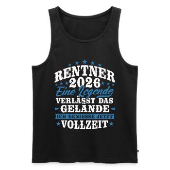 Rentner 2026 Rente Ruhestand Geschenk - Männer Premium Bio Tank Top - Schwarz - Vorne - Michal (187cm)