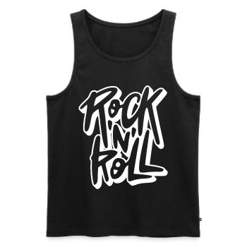 Rock 'n' Roll Graffiti-Text - Männer Premium Bio Tank Top - Schwarz - Vorne - Michal (187cm)