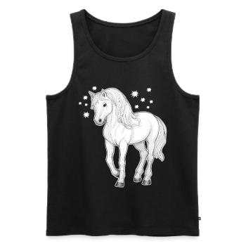 Cheval avec des étoiles - Débardeur bio Premium Homme - noir - Devant - Michal (187cm)