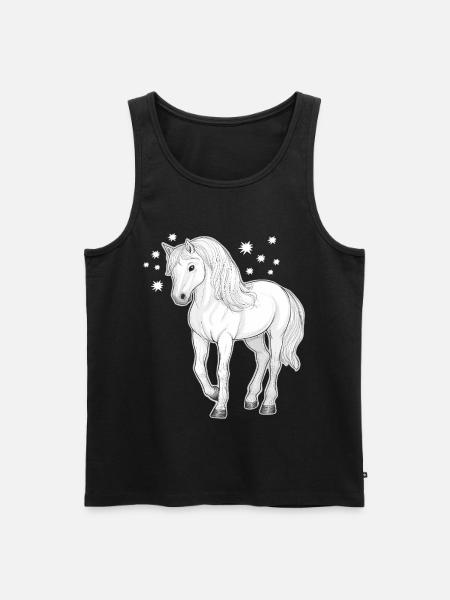Cheval avec des étoiles - Débardeur bio Premium Homme - noir