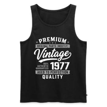 Vintage 1977 Retro 1977 Jubiläum 1977 - Männer Premium Bio Tank Top - Schwarz - Vorne - AI Model Male 178 light (178cm)