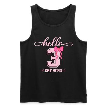 Hello 3 Est 2023 Girls Birthday Design - Men's Premium Organic Tank Top - black - Front - Michal (187cm)