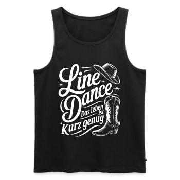 Line Dance Westernflair - Männer Premium Bio Tank Top - Schwarz - Vorne - Michal (187cm)