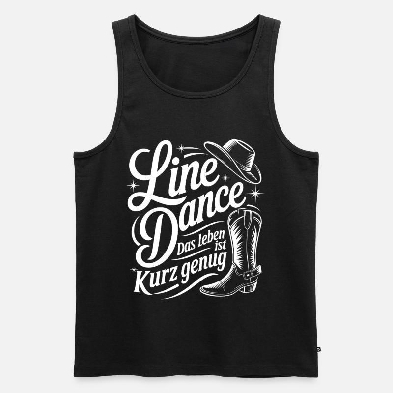 Line Dance Westernflair - Männer Premium Bio Tank Top - Schwarz