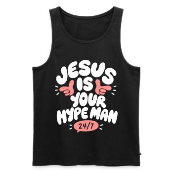 Jesus Is Your Man - Männer Premium Bio Tank Top - Schwarz - Vorne - Michal (187cm)
