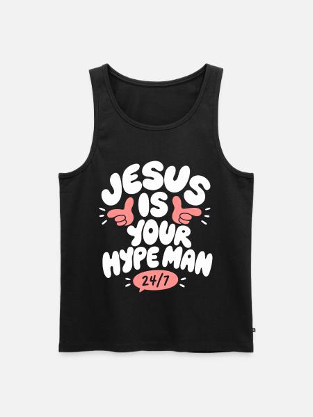 Jesus Is Your Man - Männer Premium Bio Tank Top - Schwarz