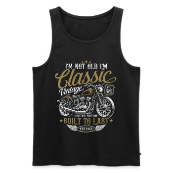1966 Vintage Vintage Motorcycle Birthday Gift - Men's Premium Organic Tank Top - black - Front - Michal (187cm)