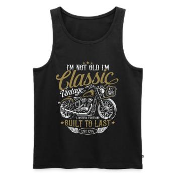 1976 Jahrgang Vintage Motorrad Geburtstag Geschenk - Männer Premium Bio Tank Top - Schwarz - Vorne - Michal (187cm)