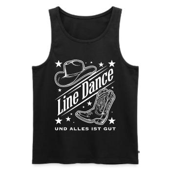 Line Dance Cowboy Spirit - Männer Premium Bio Tank Top - Schwarz - Vorne - Michal (187cm)