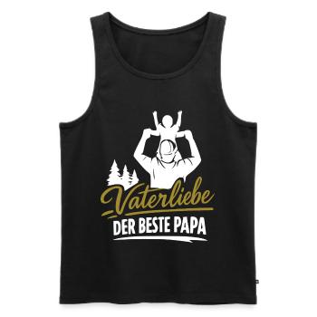 Vaterliebe Der Beste Papa - Männer Premium Bio Tank Top - Schwarz - Vorne - Michal (187cm)