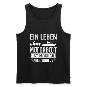 Bootsbesitzer Leben ohne Motorboot Geschenk - Männer Premium Bio Tank Top - Schwarz - Vorne - AI Model Male 178 light (178cm)