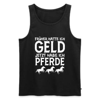 Pferde Reiten Reitsport Springreiten Dressurreiten - Männer Premium Bio Tank Top - Schwarz - Vorne - AI Model Male 178 light (178cm)