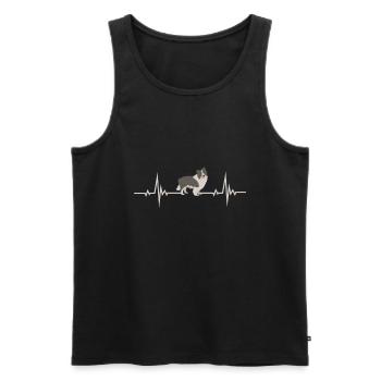 Border Collie chiens cadeau chien motif cardiaque battement de cœur - Débardeur bio Premium Homme - noir - Devant - Michal (187cm)