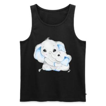 Elefant Afrika Baby Geschenk T-Shirt - Männer Premium Bio Tank Top - Schwarz - Vorne - Michal (187cm)