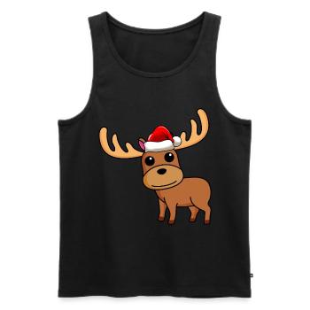 Noël de la bande dessinée Elk - Débardeur bio Premium Homme - noir - Devant - AI Model Male 178 light (178cm)