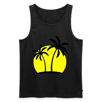 Palm Island Symbol - Men's Premium Organic Tank Top - black - Front - Michal (187cm)
