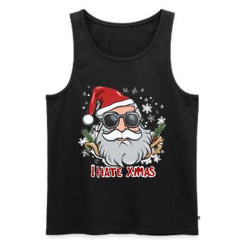 Je déteste Noël drôle anti Noël Père Noël - Débardeur bio Premium Homme - noir - Devant - AI Model Male 178 light (178cm)