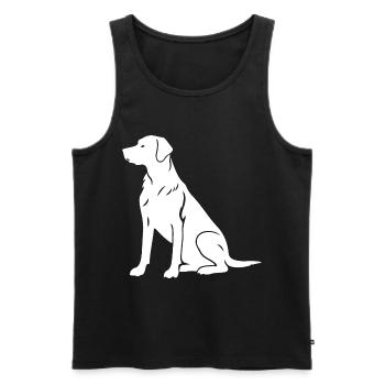 Teckel Teckel Silhouette Chien Silhouette - Débardeur bio Premium Homme - noir - Devant - AI Model Male 178 light (178cm)