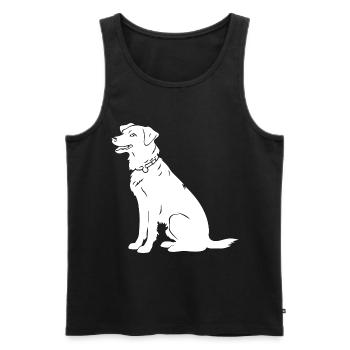 Border Collie Silhouette Chien - Débardeur bio Premium Homme - noir - Devant - Michal (187cm)