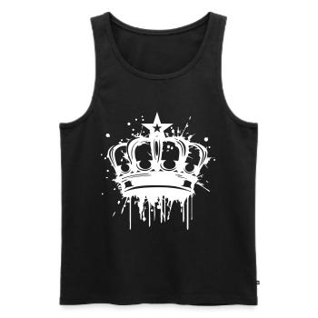 Krone - Männer Premium Bio Tank Top - Schwarz - Vorne - Michal (187cm)