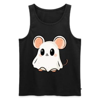 Mouse Halloween Funny Ghost - Men's Premium Organic Tank Top - black - Front - Michal (187cm)