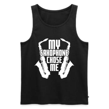 Jazz Saxophon - Männer Premium Bio Tank Top - Schwarz - Vorne - AI Model Male 178 light (178cm)