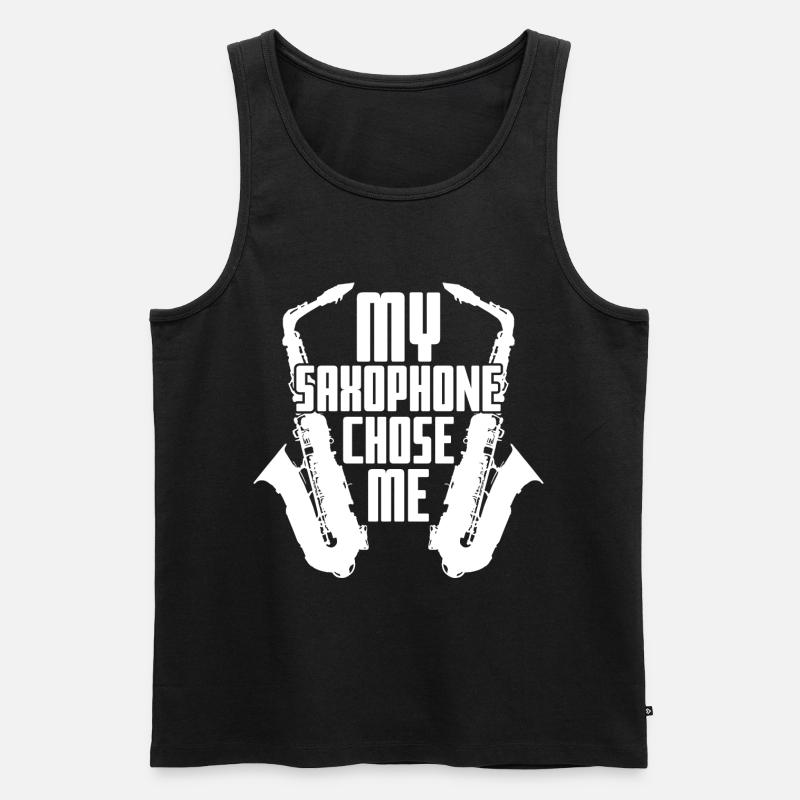 Jazz Saxophon - Männer Premium Bio Tank Top - Schwarz