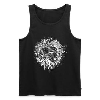 Boho Artwork, Femme avec motif de soleil - Débardeur bio Premium Homme - noir - Devant - AI Model Male 178 light (178cm)