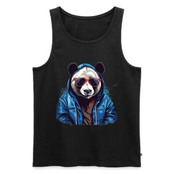 Panda big street style | Panda lovers - Men's Premium Organic Tank Top - black - Front - AI Model Male 178 light (178cm)