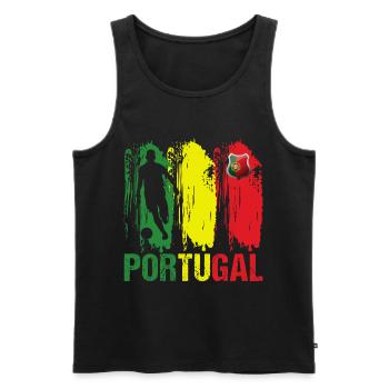 Portugal Flagge Portugiesischer Fußball Geschenk - Männer Premium Bio Tank Top - Schwarz - Vorne - Michal (187cm)