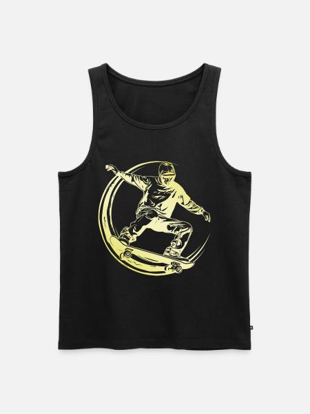 Skateboarding Man Skateboard - Men's Premium Organic Tank Top - black