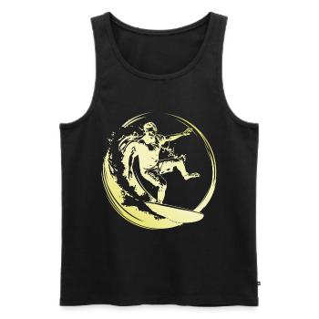 Surfer Man - Men's Premium Organic Tank Top - black - Front - Michal (187cm)