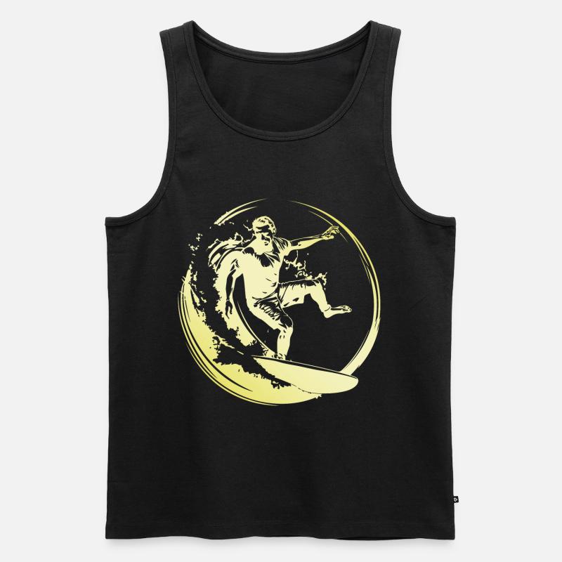 Surfer Mann - Männer Premium Bio Tank Top - Schwarz