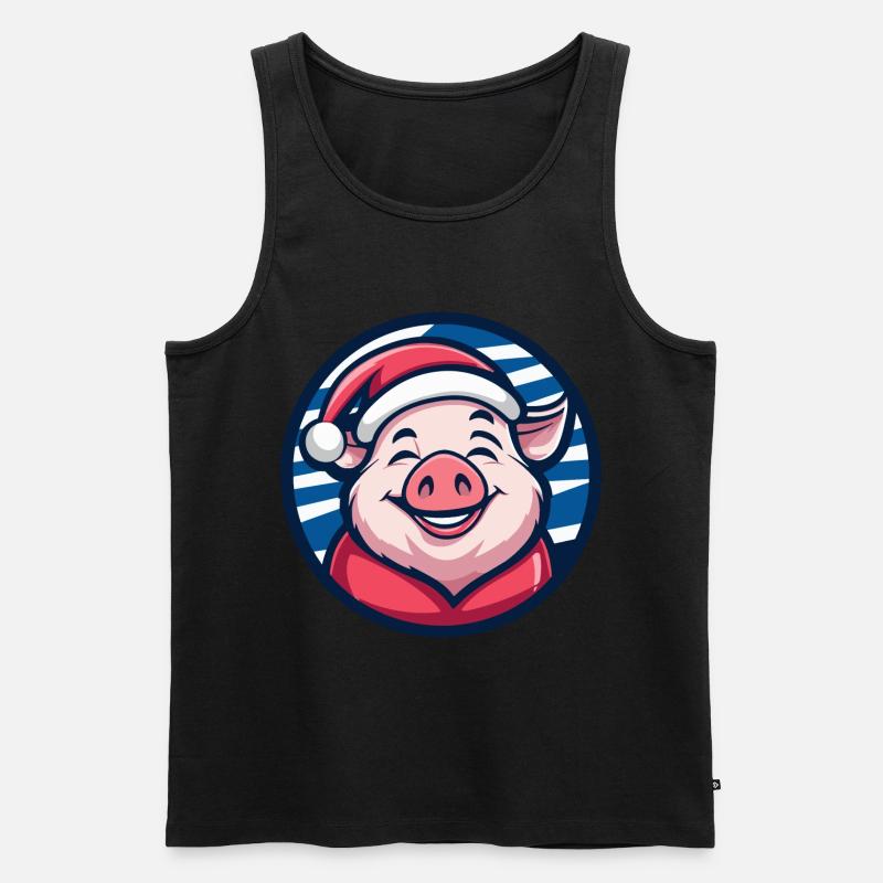 Schwein Weihnachten X-Mas - Männer Premium Bio Tank Top - Schwarz