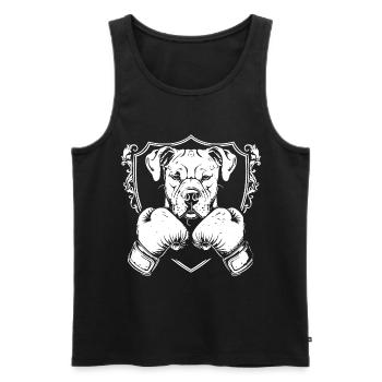 Hund Boxer Fighter - Männer Premium Bio Tank Top - Schwarz - Vorne - AI Model Male 178 light (178cm)