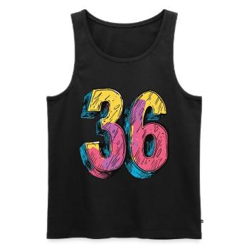 36 Number Colorful - Men's Premium Organic Tank Top - black - Front - Michal (187cm)