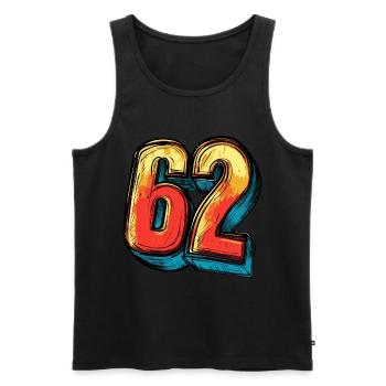 62 Nombre Coloré - Débardeur bio Premium Homme - noir - Devant - Michal (187cm)