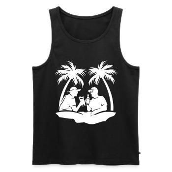 Boissons de l’équipe de Palm Tree Holiday - Débardeur bio Premium Homme - noir - Devant - Michal (187cm)